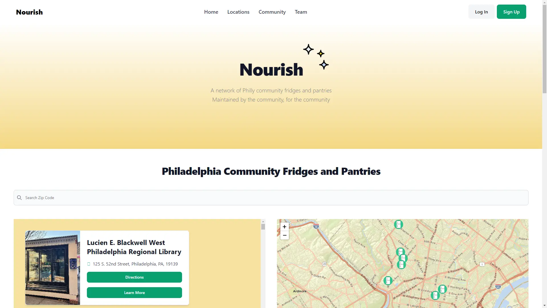Picture of Nourish Landing Page